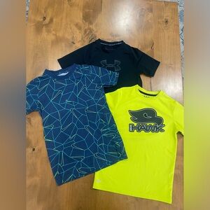 NIKE/UA/HAWK BOYS SHIRTS X3 - GREAT USED CONDITION BOYS MEDIUM/LG